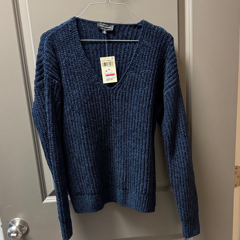Lucky Brand Deep Blue V-Neck Sweater